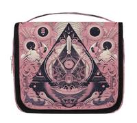 Borsa da toilette da appendere con motivo magico rosa, borsa da viaggio per cosmetici e accessori per il trucco, organizer impermeabile, borsa da doccia, borsa di bellezza per donne, ragazze, bambini,