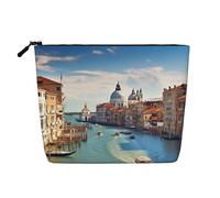 Borsa da toilette da donna, stile moderno, stile moderno, stile Mid-Century, borsa da viaggio portatile, organizer quotidiano con cerniera, Canal Grande in Italia, Taglia unica