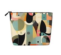 Borsa da toilette da donna, stile moderno, stile moderno, stile Mid-Century, borsa da viaggio portatile, organizer quotidiano con cerniera, Arte moderna della metà del secolo Cat1, Taglia unica
