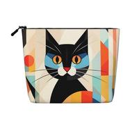 Borsa da toilette da donna, stile moderno, stile moderno, stile Mid-Century, borsa da viaggio portatile, organizer quotidiano con cerniera, Arte moderna della metà del secolo Cat2, Taglia unica