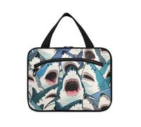Borsa da toilette da uomo colorata con pesce e pesce in stile cartone animato con gancio, borse da trucco lavabili di design per accessori da viaggio per donne palestra maleta para maquillaje L