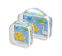 Borsa da toilette da uomo colorata Dino approvata TSA impermeabile trasparente borsa cosmetica essenziale per la rasatura