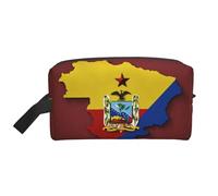 Borsa da toilette da uomo con stampa con mappa del Venezuela, borsa da toilette da viaggio, borsa cosmetica spaziosa per le donne, bianco, Taglia unica