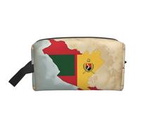 Borsa da toilette da uomo con stampa della bandiera di Timor Est Map02, borsa da toilette da viaggio, capiente borsa cosmetica da donna, bianco, Taglia unica
