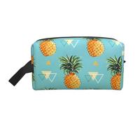 Borsa da toilette da uomo con stampa di ananas tropicale, borsa da toilette da viaggio, borsa cosmetica spaziosa per donne, bianco, Taglia unica