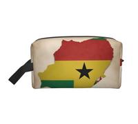 Borsa da toilette da uomo con stampa di Sao Tomé e Principe bandiera map04, borsa da toilette da viaggio, capiente borsa cosmetica da donna, bianco, Taglia unica