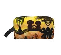 Borsa da toilette da uomo, con stampa di scimmie, borsa per cosmetici, capiente, da viaggio, da donna, bianco, Taglia unica