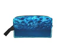 Borsa da toilette da uomo con stampa subacquea con vista sull'oceano, borsa per cosmetici, capiente, borsa da viaggio da donna, bianco, Taglia unica