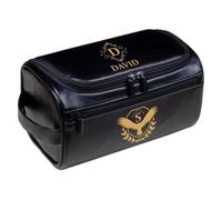 Borsa da toilette da uomo in pelle personalizzata, con incisione personalizzata, regalo per testimoni dello sposo, marito, papà, fidanzato, Natale, compleanno, festa del papà