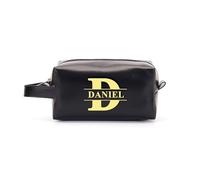 Borsa da toilette da uomo Testo personalizzato Borsa per il lavaggio in pelle PU con iniziali Moda Stile personalizzato Organizzatore da viaggio Regali per la festa del papà