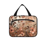 Borsa da toilette da uomo vintage marrone con rosa, con gancio, borsa per il trucco essenziale da appendere per viaggi Essentials Hotel maleta para maquillaje L