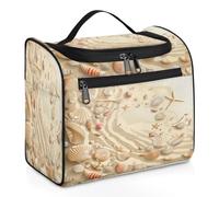 Borsa da toilette da viaggio a tema stella marina con conchiglie per donne, uomini, bambini, ragazze e ragazzi, 11,2 l, grande borsa per cosmetici da appendere borsa da bagno organizer per articoli da
