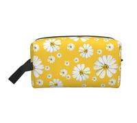 Borsa da toilette da viaggio alla camomilla Borsa da trucco da viaggio personalizzata camomilla Grande capacità con cerniera Borsa da toilette da viaggio portatile multistile, idea regalo per uomini e