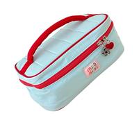 Borsa da toilette da viaggio alla moda in tessuto delicato tasche multiple organizer per cosmetici di grande capacità per campeggio spazioso organizer da viaggio per viaggi di lavoro, Blu, Bellezza di