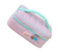 Borsa da toilette da viaggio alla moda in tessuto delicato tasche multiple organizer per cosmetici di grande capacità per campeggio spazioso organizer da viaggio per viaggi di lavoro, Viola, Bellezza