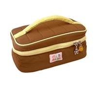 Borsa da toilette da viaggio alla moda in tessuto delicato tasche multiple organizer per cosmetici di grande capacità per campeggio spazioso organizer da viaggio per viaggi di lavoro, Colore caffè