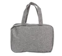 Borsa da toilette da viaggio, Borsa per il trucco con manico Scomparti separati pieghevoli Separato a secco e bagnato, Borsa da toilette sospesa per le donne per il viaggio (Gris)