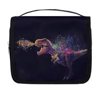 Borsa da toilette da viaggio colorata con dinosauro T-rex per donne, uomini, ragazze, ragazzi, cosmetici, cosmetici, da appendere, per articoli da toeletta, organizer per doccia, Colore, 4.5 L,
