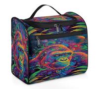 Borsa da toilette da viaggio colorata Gorilla per donne, uomini, bambini, ragazze, ragazzi, 11,2 l, grande borsa cosmetica da appendere borsa da bagno organizer per articoli da toeletta borsa da