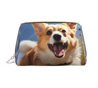 Borsa da toilette da viaggio con animali speciali Borsa cosmetica portatile impermeabile per donne e uomini Accessori da viaggio Borsa da bagno per le vacanze, Corgi in esecuzione, Taglia unica,