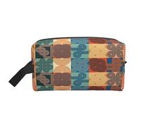 Borsa da toilette da viaggio con blocchi geometrici e colorati Borsa per trucchi da viaggio con blocchi geometrici e colorati, Borsa per cosmetici da viaggio portatile di grande capacità per uomini e
