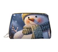 Borsa da toilette da viaggio con coniglio e fiori ad acquerello Borsa cosmetica portatile impermeabile per donne e uomini Accessori da viaggio Borsa da bagno per le vacanze, Pupazzo di neve