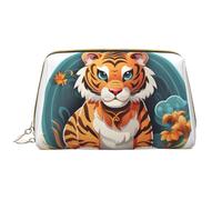 Borsa da toilette da viaggio con coniglio e fiori ad acquerello Borsa cosmetica portatile impermeabile per donne e uomini Accessori da viaggio Borsa da bagno per le vacanze, Accogliere l'anno della