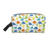Borsa da toilette da viaggio con dinosauri colorati Borsa da trucco da viaggio personalizzata con dinosauri colorati Grande capacità con cerniera Borsa da toilette da viaggio portatile multistile, ide