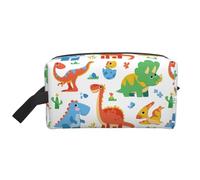Borsa da toilette da viaggio con dinosauri colorati Borsa da trucco da viaggio personalizzata con dinosauri colorati Grande capacità con cerniera Borsa da toilette da viaggio portatile multistile, ide