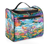 Borsa da toilette da viaggio con elefante, farfalla, fiore, per donne, uomini, bambini, ragazze, ragazzi, 11,2 l, grande borsa per cosmetici da appendere borsa da bagno organizer per articoli da