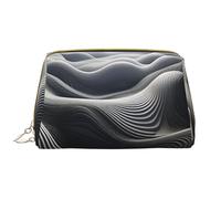 Borsa da toilette da viaggio con fagiano che cattura il cane, portatile, impermeabile, per donne e uomini, accessori da viaggio, borsa da bagno per vacanze, Linee ondulate, Taglia unica, Beauty case