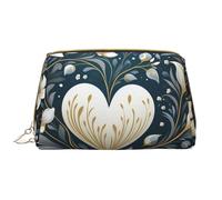 Borsa da toilette da viaggio con fagiano che cattura il cane, portatile, impermeabile, per donne e uomini, accessori da viaggio, borsa da bagno per vacanze, A forma di cuore bianco, Taglia unica,