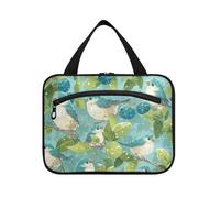 Borsa da toilette da viaggio con gancio da appendere al passero primaverile color menta con gancio, borsa per il trucco per i viaggiatori kit di vacanza de para Mujer L