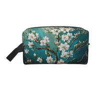 Borsa da toilette da viaggio con mandorlo in fiore Borsa da trucco da viaggio personalizzata con mandorlo in fiore Grande capacità con cerniera Borsa da toilette portatile multistile da viaggio, idea