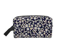 Borsa da toilette da viaggio con margherite e camomille Borsa da trucco da viaggio personalizzata con margherite e camomilla Grande capacità con cerniera Borsa da toilette da viaggio portatile multist