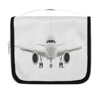 Borsa da toilette da viaggio con motivo aeroplano, per donne, uomini, bambini, ragazzi, ragazze, borsa da bagno da appendere, organizer per cosmetici e trucchi, Colore, L, Organizer per borse