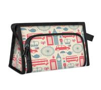 Borsa da toilette da viaggio con motivo Londo, per donne, uomini, ragazze, ragazzi, borsa multifunzionale per il trucco, borsa per il trucco, organizer per cosmetici, borsa da doccia, Colore, M,