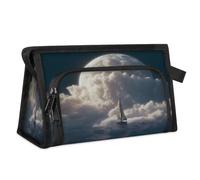 Borsa da toilette da viaggio con nave oceanica con paesaggio 3D per donne, uomini, ragazze e ragazzi, borsa multifunzionale per il trucco, borsa per il lavaggio degli articoli da toeletta organizer