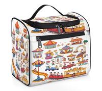 Borsa da toilette da viaggio con parco divertimenti dei cartoni animati per donne, uomini, bambini, ragazze e ragazzi, 11,2 l, grande borsa cosmetica da appendere borsa da bagno organizer per articoli