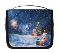 Borsa da toilette da viaggio con scritta "Merry Christmas", per donne, uomini, ragazze, ragazzi, bambini, cosmetici, da appendere, per articoli da toeletta, organizer per doccia, Colore, 4.5 L,