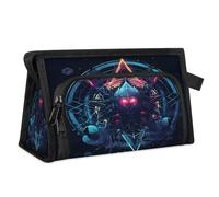 Borsa da toilette da viaggio con segno magico misterioso per donne, uomini, ragazze e ragazzi, borsa multifunzionale per il trucco, per lavare articoli da toeletta cosmetici, organizer da doccia,