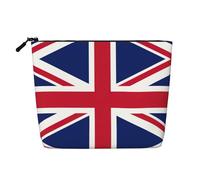 Borsa da toilette da viaggio con stampa bandiera britannica,Borsa da viaggio per trucco,Custodia portatile per trucco da donna, Nero , Taglia unica