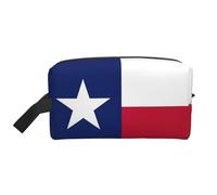 Borsa da toilette da viaggio con stampa bandiera dello stato del Texas, borsa cosmetica spaziosa per donne borsa da toilette per uomo, bianco, Taglia unica