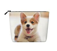 Borsa da toilette da viaggio con stampa Corgi carino,Borsa da viaggio per trucco,Custodia portatile per trucco da donna, Nero , Taglia unica