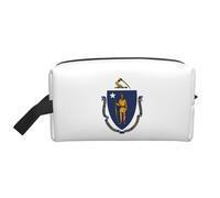 Borsa da toilette da viaggio con stampa della bandiera del Massachusetts, da uomo e da donna, grande capacità, per tutti i giorni