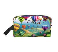 Borsa da toilette da viaggio con stampa di mongolfiere da appendere borsa per il trucco di grande capacità, organizer versatile per donne e uomini