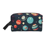 Borsa da toilette da viaggio con stampa di pianeti dello spazio esterno, borsa cosmetica impermeabile leggera per vacanze