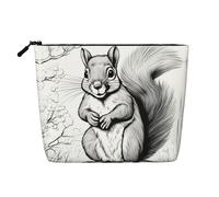 Borsa da toilette da viaggio con stampa di scoiattolo del fumetto,Borsa da viaggio per trucco,Custodia portatile per trucco da donna,Custodia portatile per trucco, Nero , Taglia unica