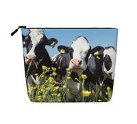 Borsa da toilette da viaggio con stampa mucche bianche nere,Borsa da viaggio per trucco,Custodia portatile per trucco da donna,Custodia portatile per trucco da donna, Nero , Taglia unica