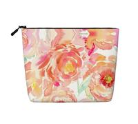 Borsa da toilette da viaggio con stampa peonia pesca,Borsa da viaggio per trucco,Custodia portatile per trucco da donna,Custodia portatile per trucco da donna, Nero , Taglia unica